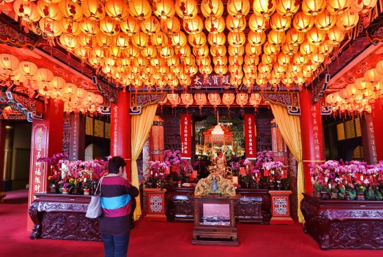 Lanterns in a temple. Taipei.