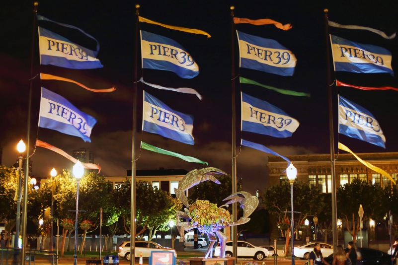 Pier 39 flags.